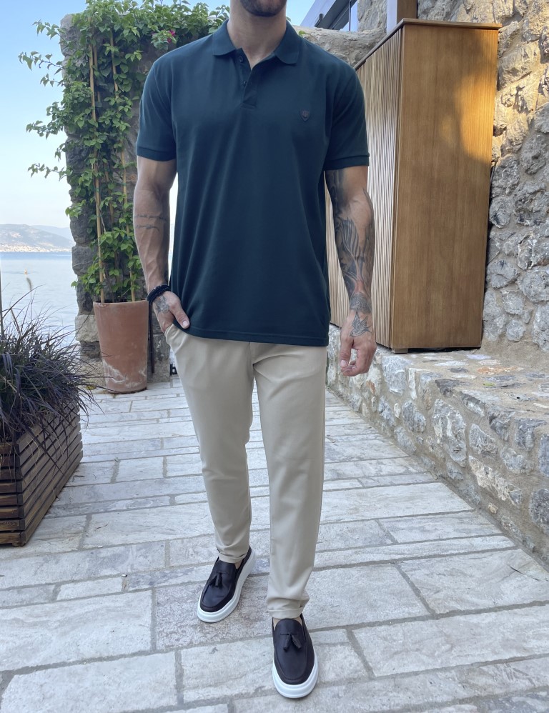 Everbest ανδρική κυπαρισσί πικέ Polo μπλούζα Plus Size 252829K φωτογραφία